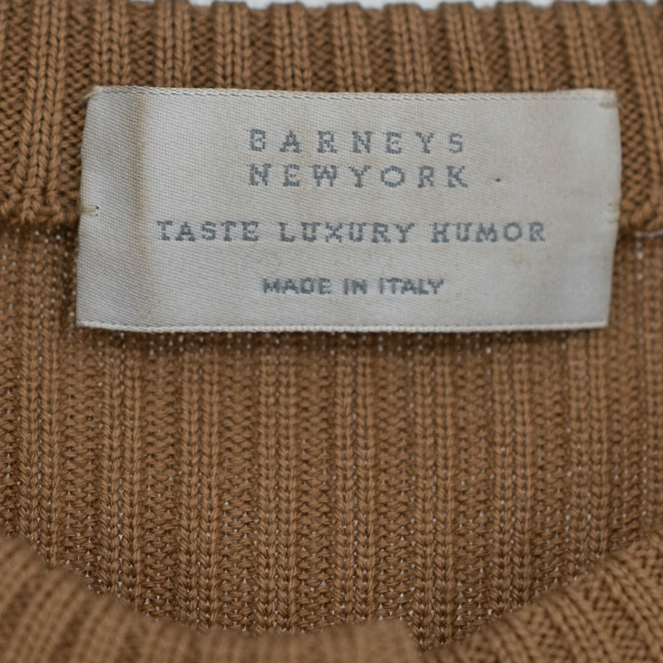Barneys New York Genuine Fur Wool Cotton Knit Stretch Cardigan Sweater Brown L