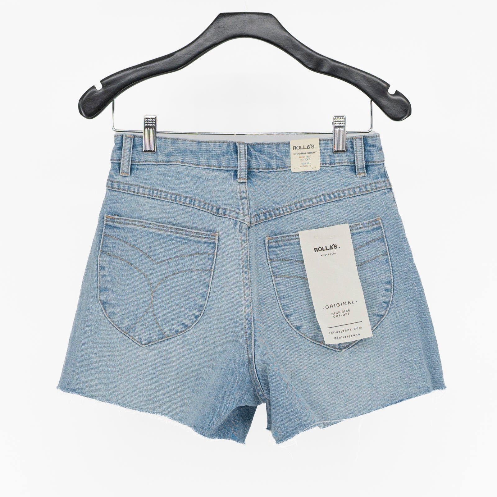 NEW Rolla's Original Cotton Stretch High Waisted Cut Off Jean Shorts Sunshine 28
