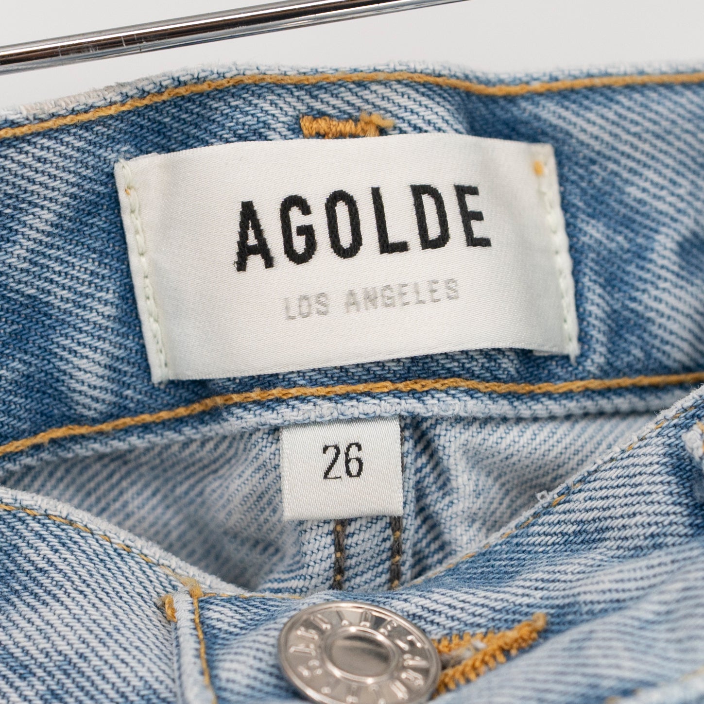 Agolde Women's Parker Cotton High Rise Distressed Denim Jean Mini Shorts Blue 26