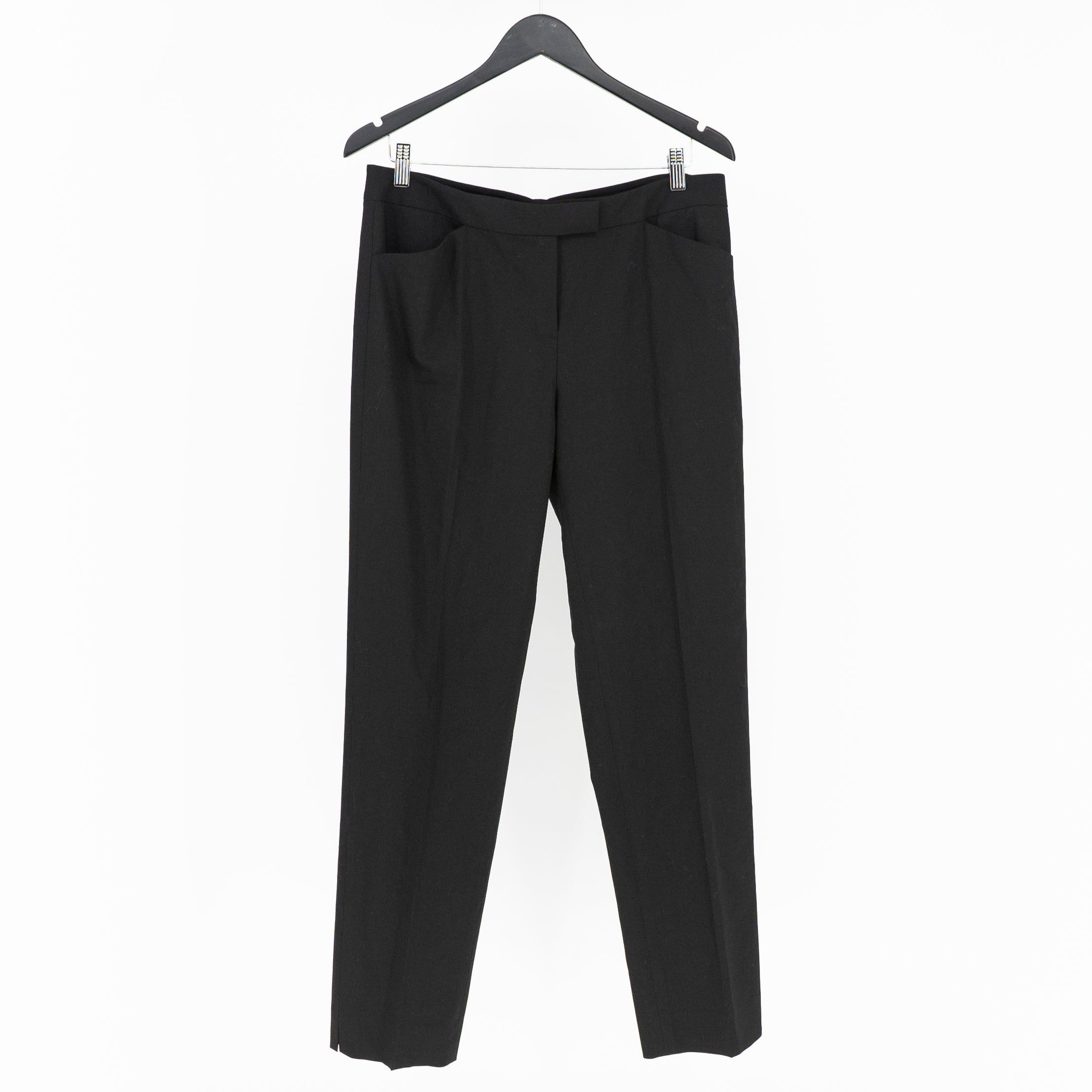 NEW Lafayette 148 Irving Women's Straight Leg Stretch Wool Trouser Pants Black 8
