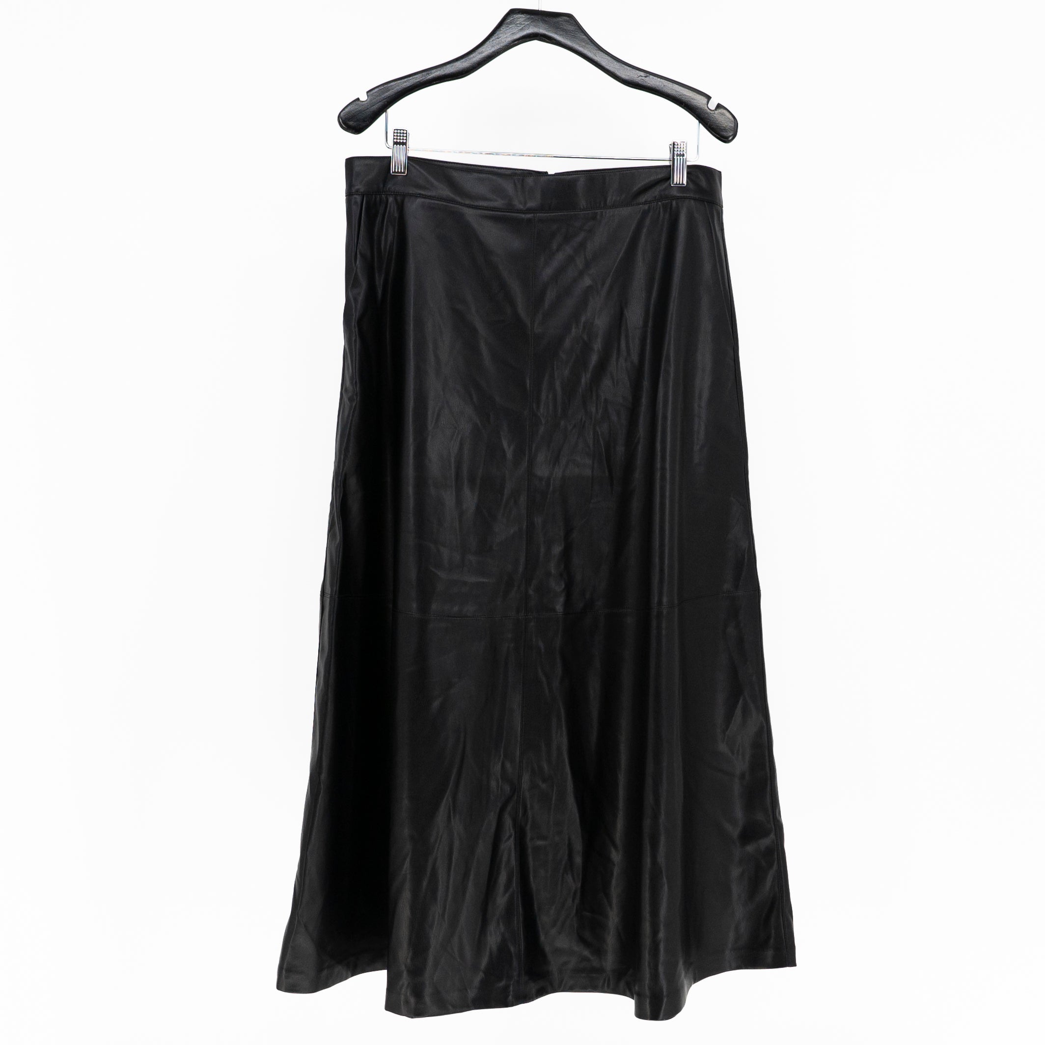 NEW Joe's Jeans Women's The Tavi Vegan Faux Leather Straight Maxi Skirt Black 10