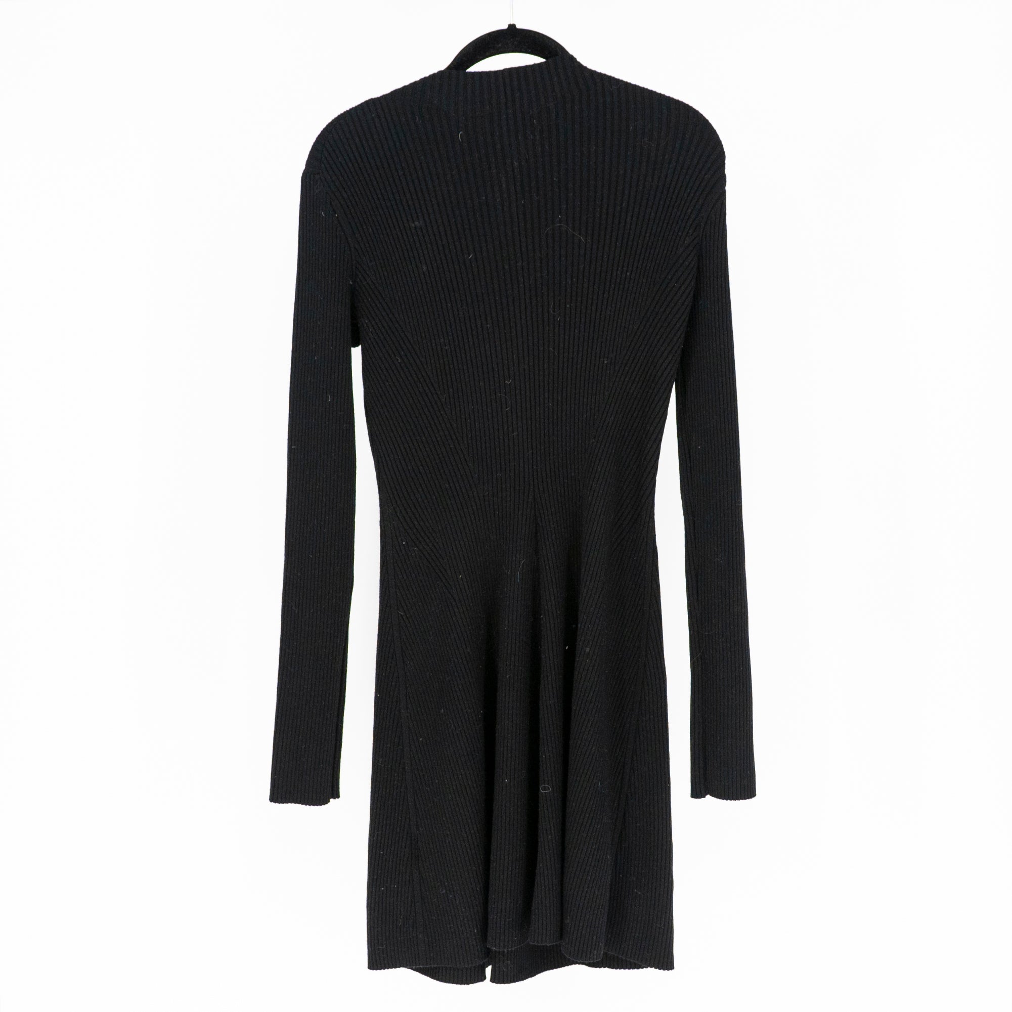NEW Theory Women's Moving Rib Knit Stretch Empire Wool Sweater Dress Medium