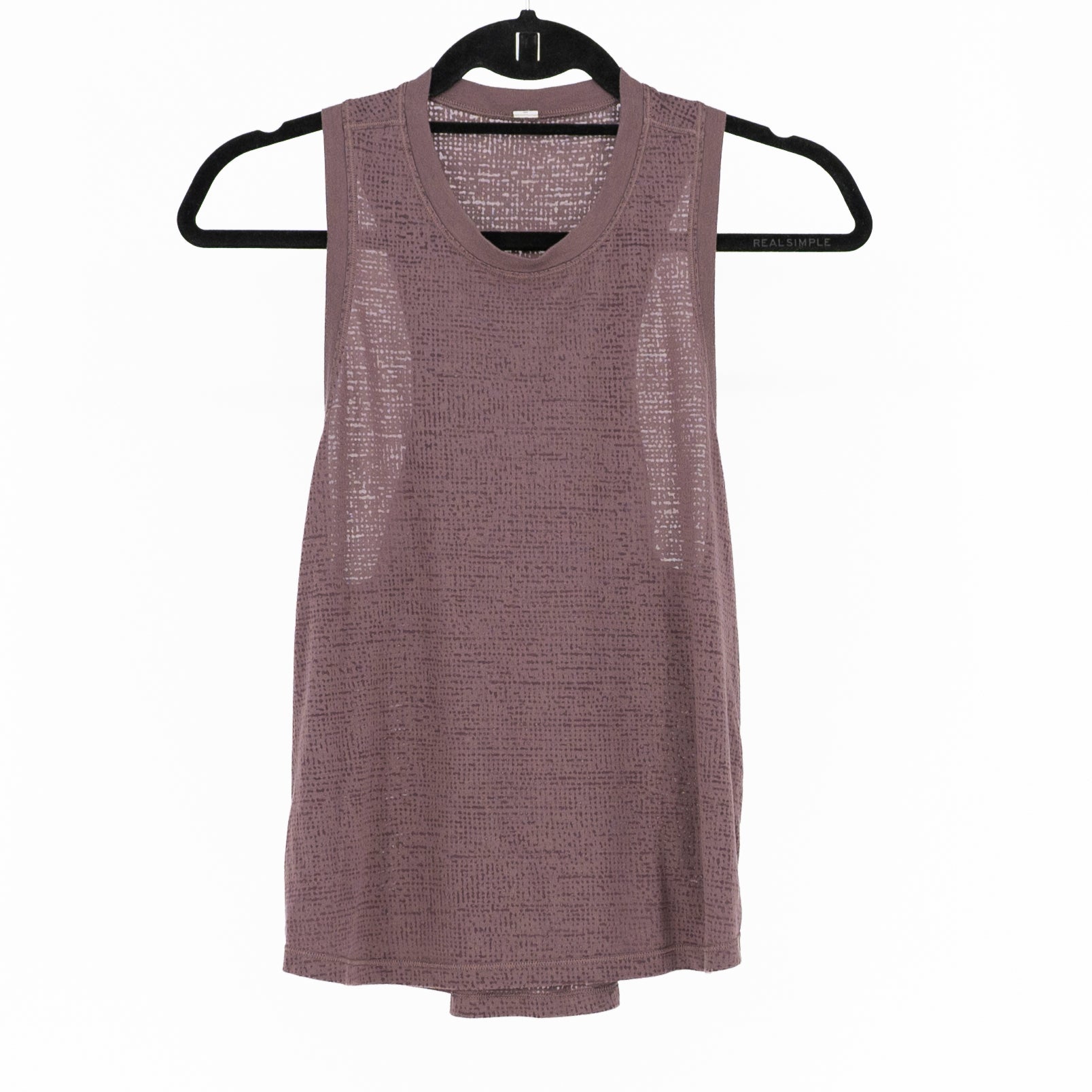 Lululemon Women's Semi Sheer Crew Neck Sleeveless Athletic Tank top Purple M