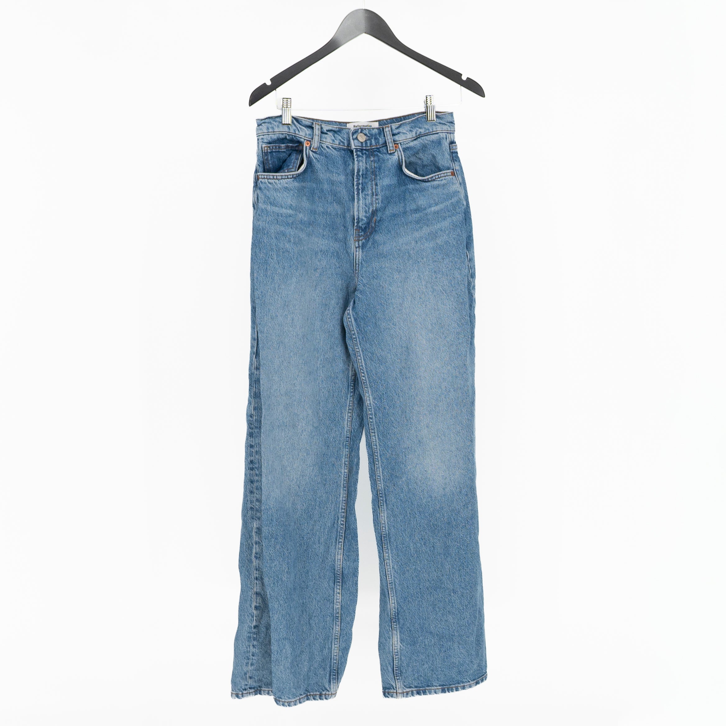 Reformation Carly High Rise Slouchy Wide Leg Cotton Denim Jeans Colorado 28