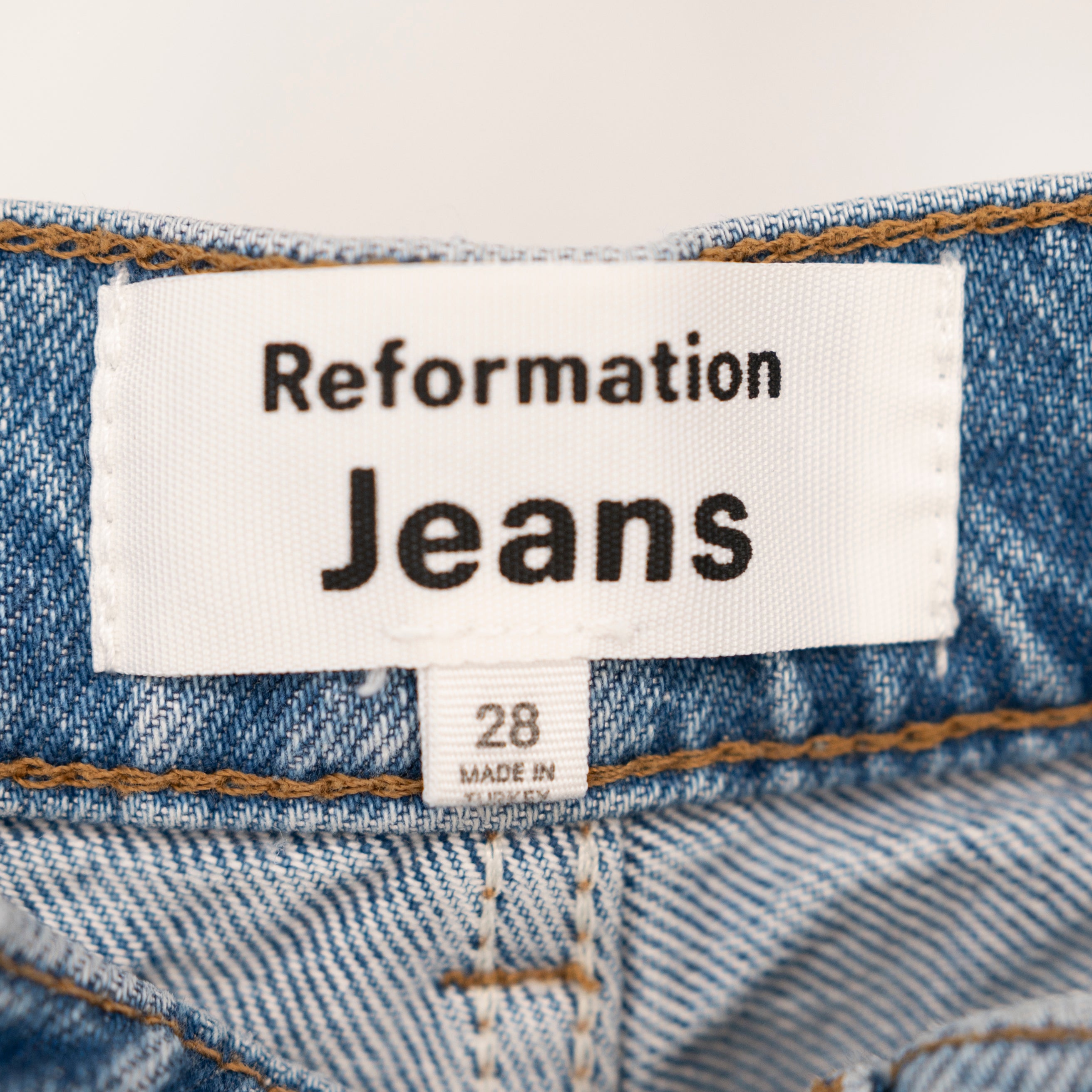Reformation Carly High Rise Slouchy Wide Leg Cotton Denim Jeans Colorado 28