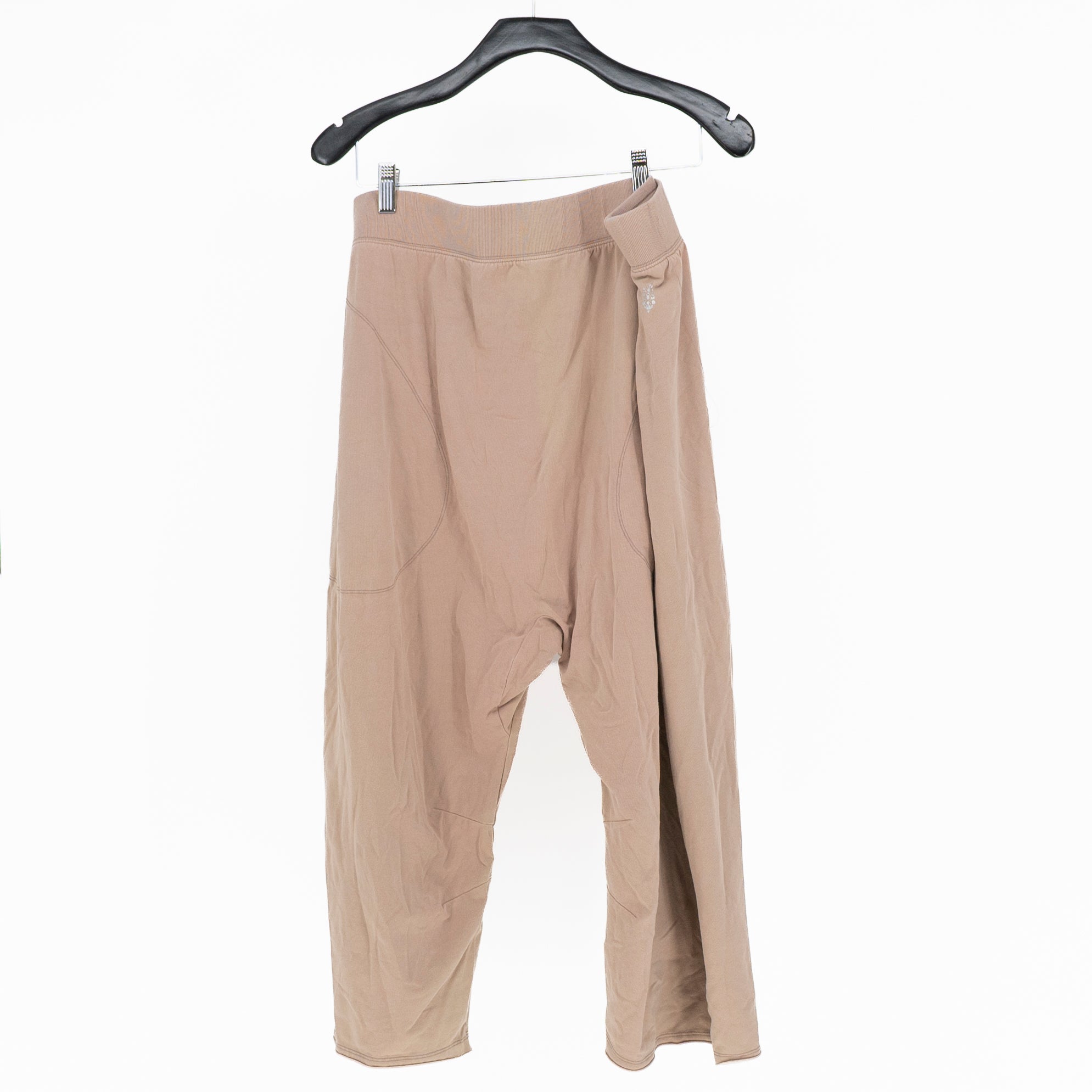 Free People Women's Cotton Drop Rise Harem Straight Leg Pants Beige XL