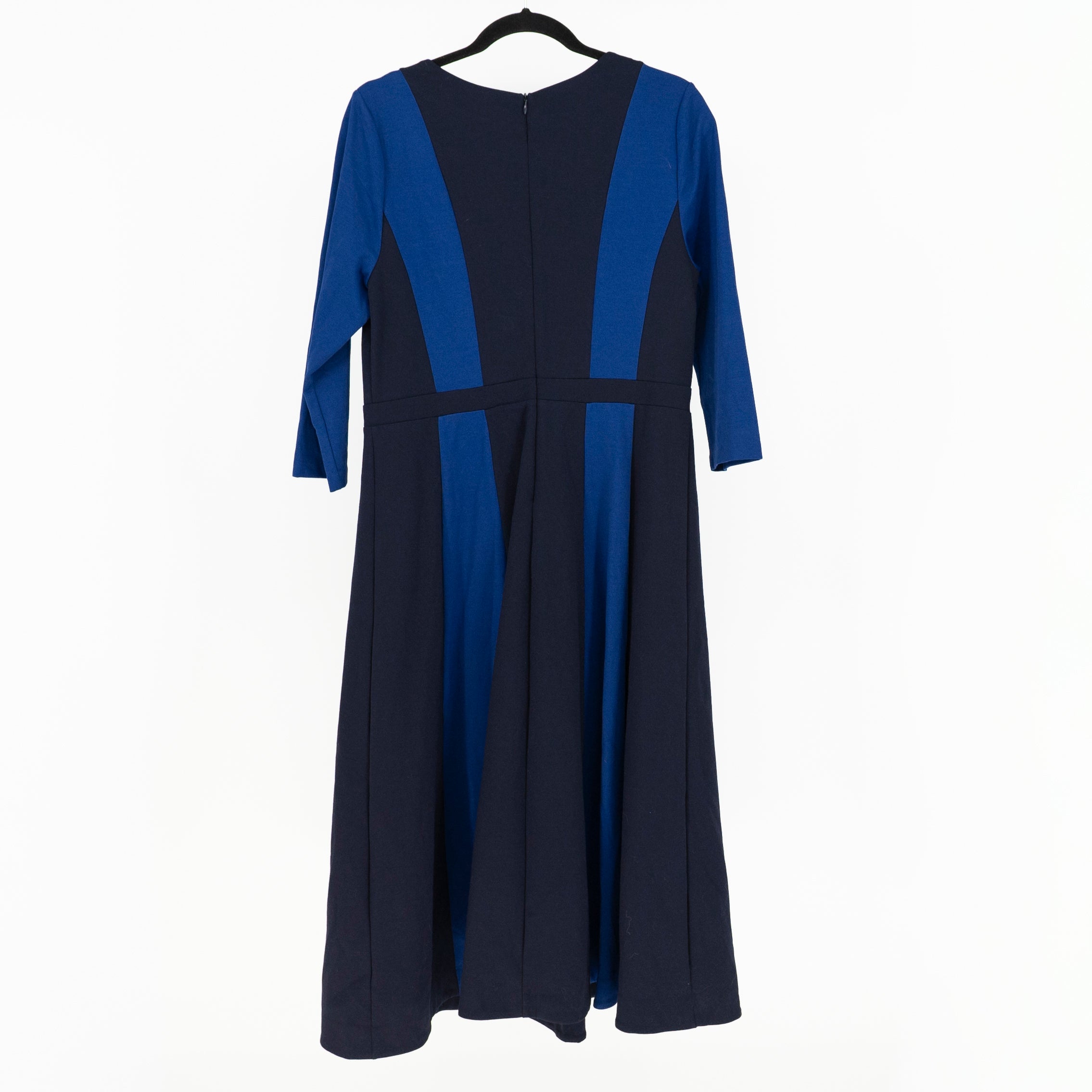 NEW Boden Erin Ponte Stretch Knit Fit Flare Midi Dress Twirl Blue 10