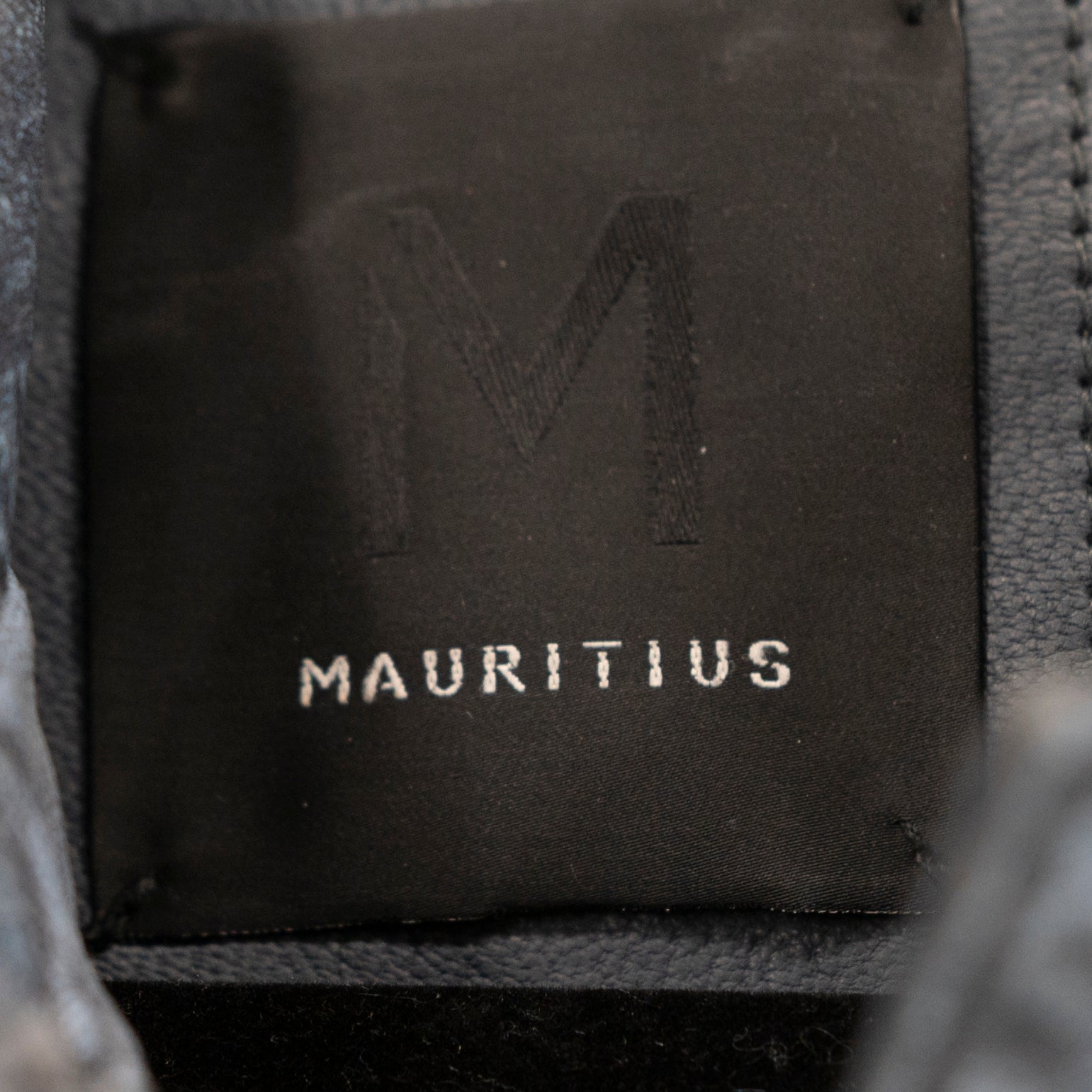 Mauritius Genuine Leather Collared Full Zip Moto Jacket Distressed Blue 8
