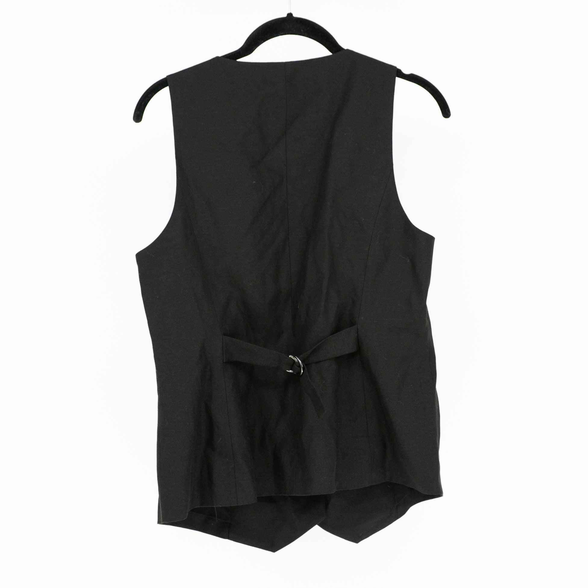 NEW Favorite Daughter The Jones Linen Sleeveless Button Front Vest Jacket Black