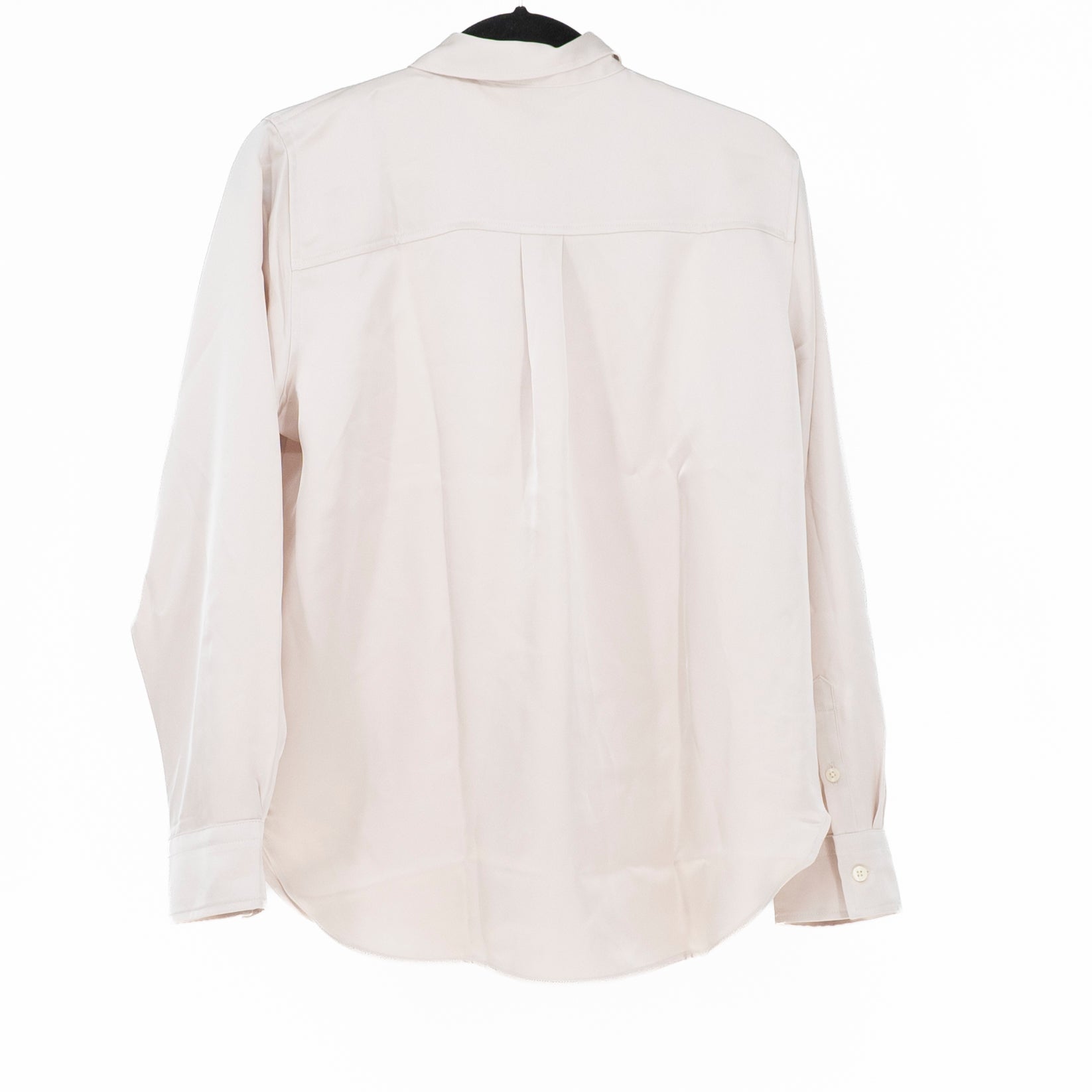 NEW Spanx Better Than Silk Button Down Collar Long Sleeve Blouse Shirt Top Birch