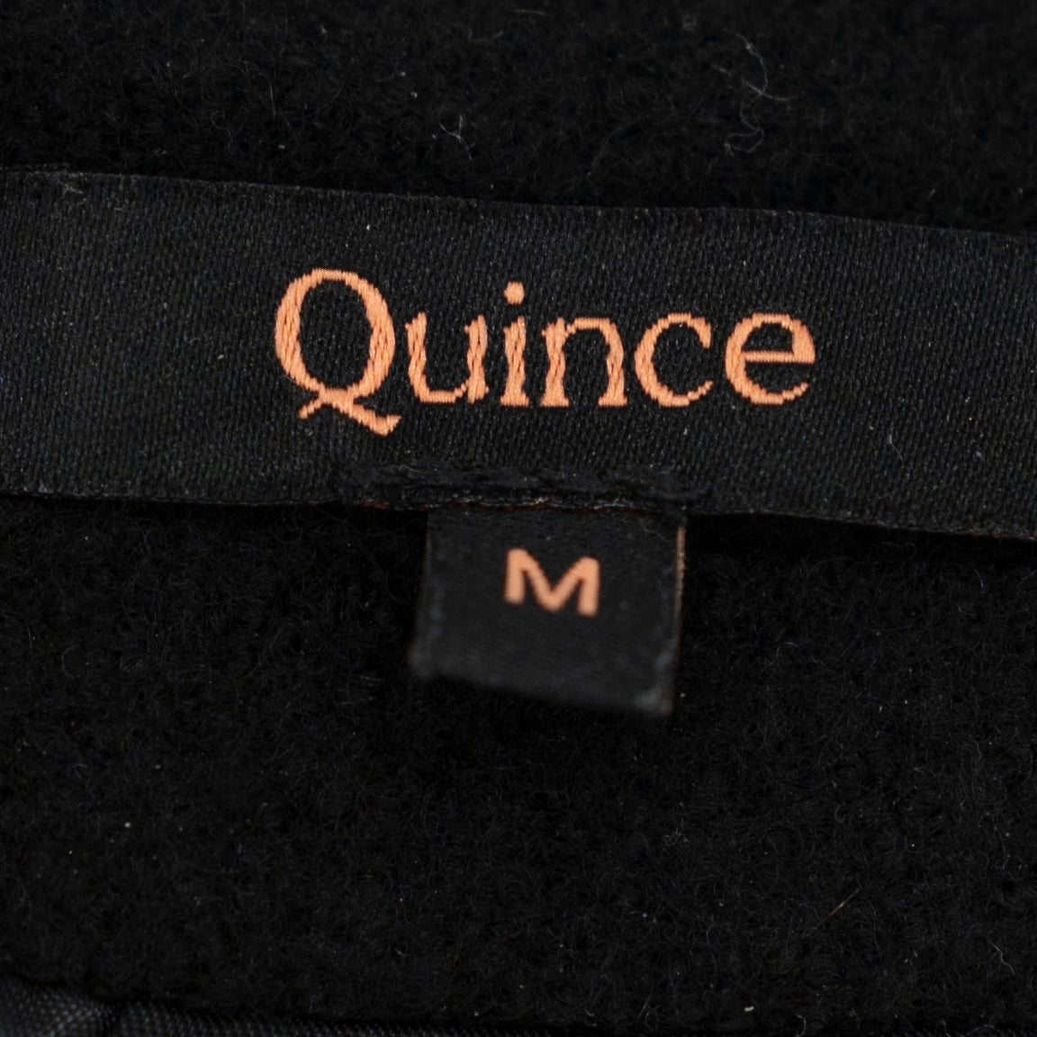 Quince 100% Merino Wool Collarless Cropped Button Front Structured Jacket Black