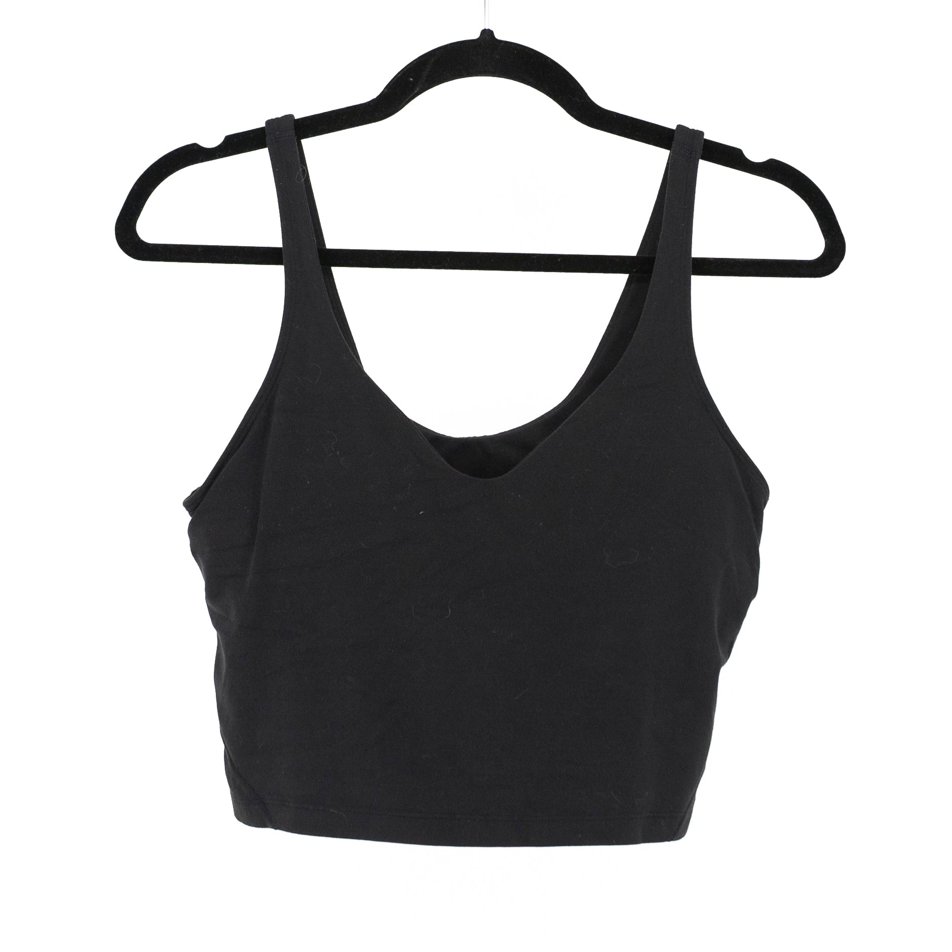 Lululemon Women's Align V Neck Cropped Tank Crop Top Solid Black 10