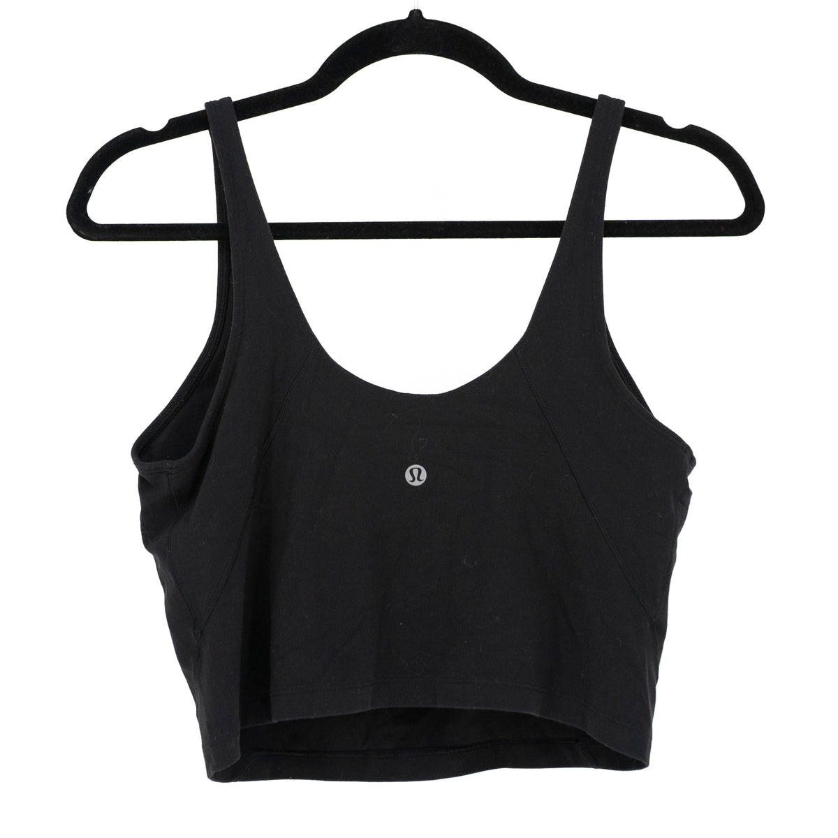 Lululemon Women's Align V Neck Cropped Tank Crop Top Solid Black 10