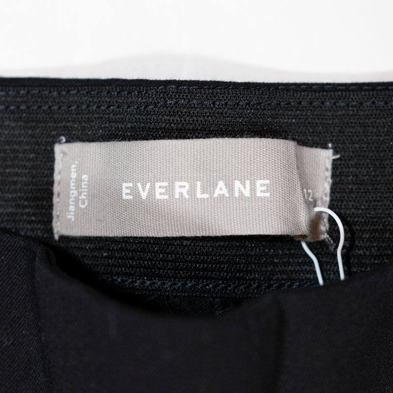 NEW Everlane Women's Cotton Stretch The Work Pant Skinny Regular Length Black 12