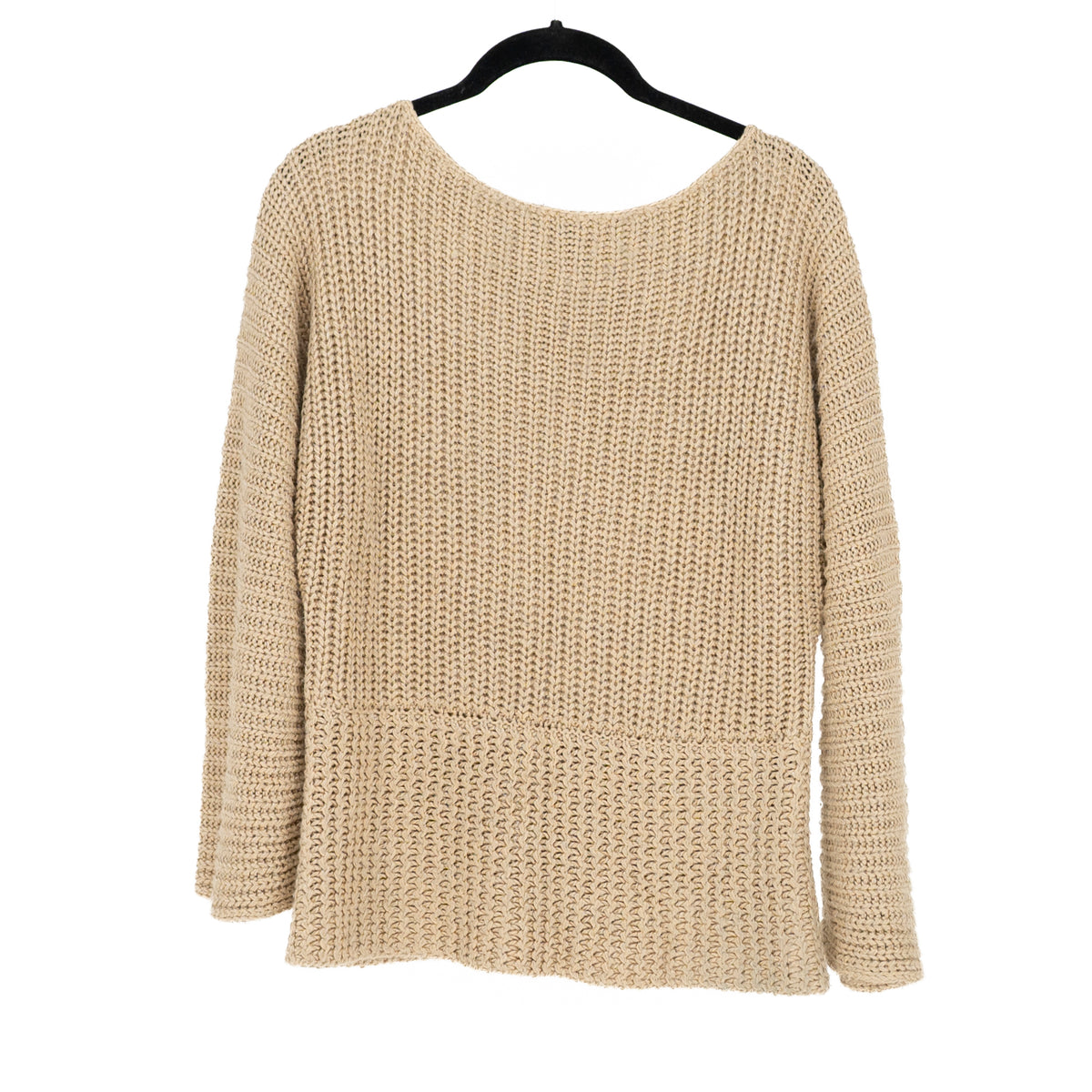Ralph Lauren Linen Silk Knit Scoop Neck Pullover Sweater Neutral Small