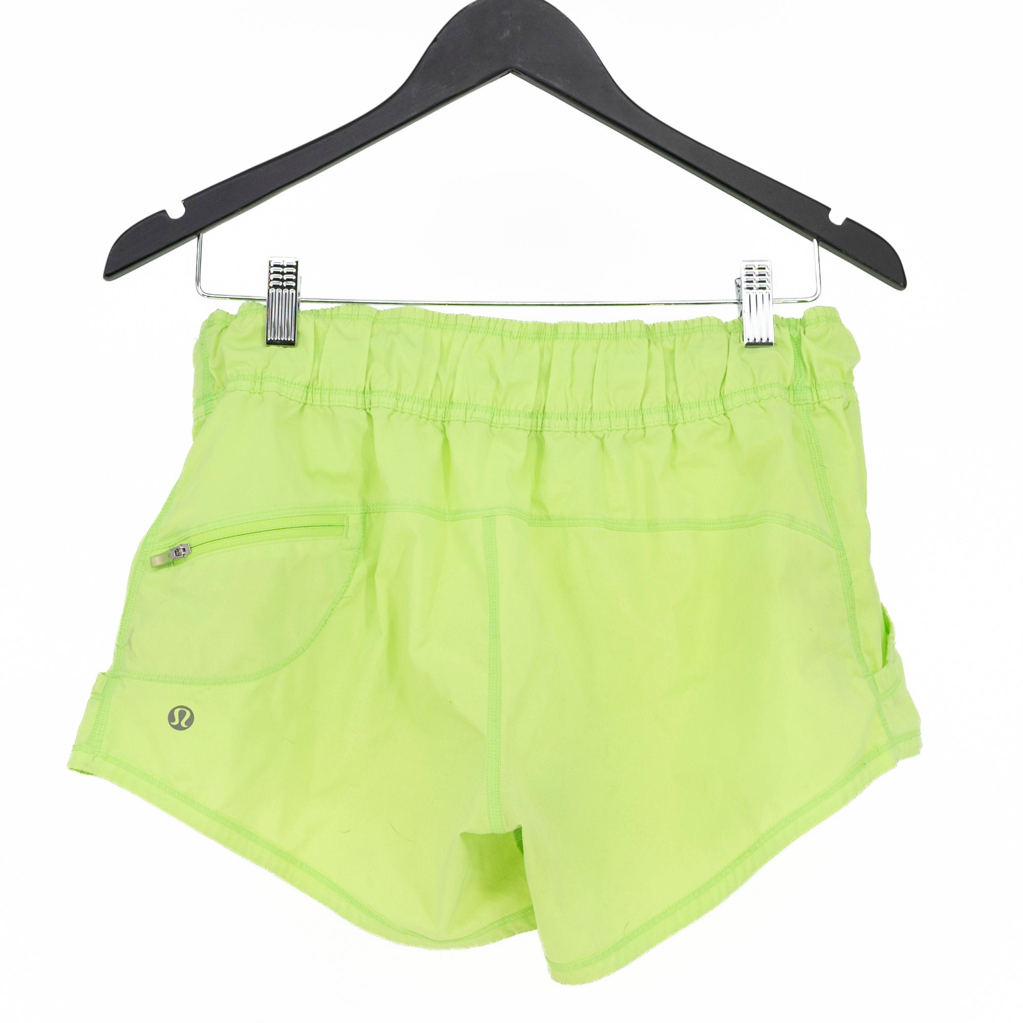 Lululemon Women's Work It Out Pull On Athletic Mini Shorts Zippy Green 8
