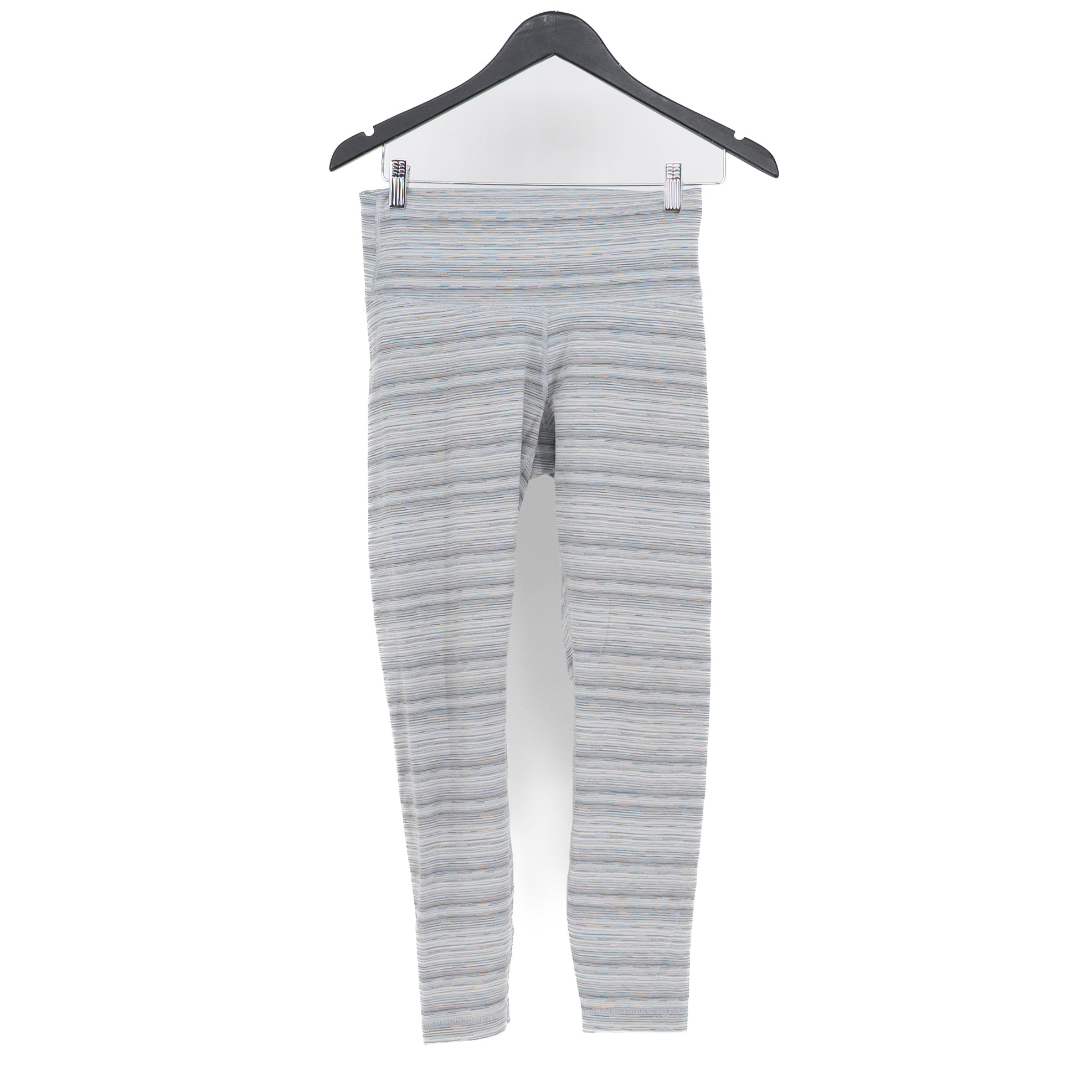 Lululemon Wee Are From Space Stripe High Rise Ankle Crop Leggings Pants Gray 8