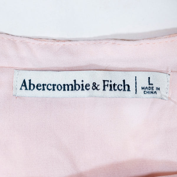 NEW Abercrombie & Fitch Pink Cream Tie Dye Print Pattern Cut Out Mini Slip Dress