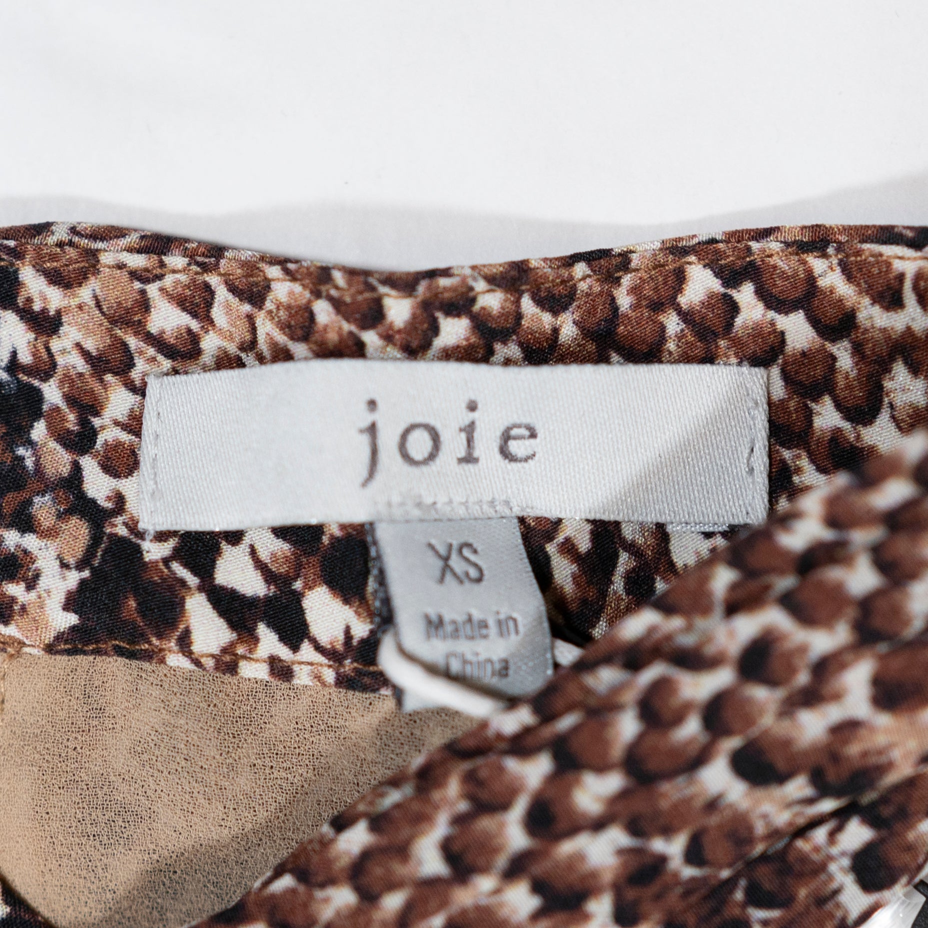 NEW Joie Cedra B Silk Chiffon Halter Neck Cut Out  Natural Snake Python Blouse