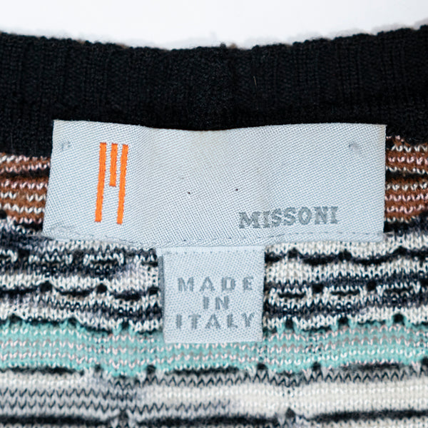 Missoni Wool Made In Italy Textured Knit Stretch Scoop Neck Pullover Sweater 2