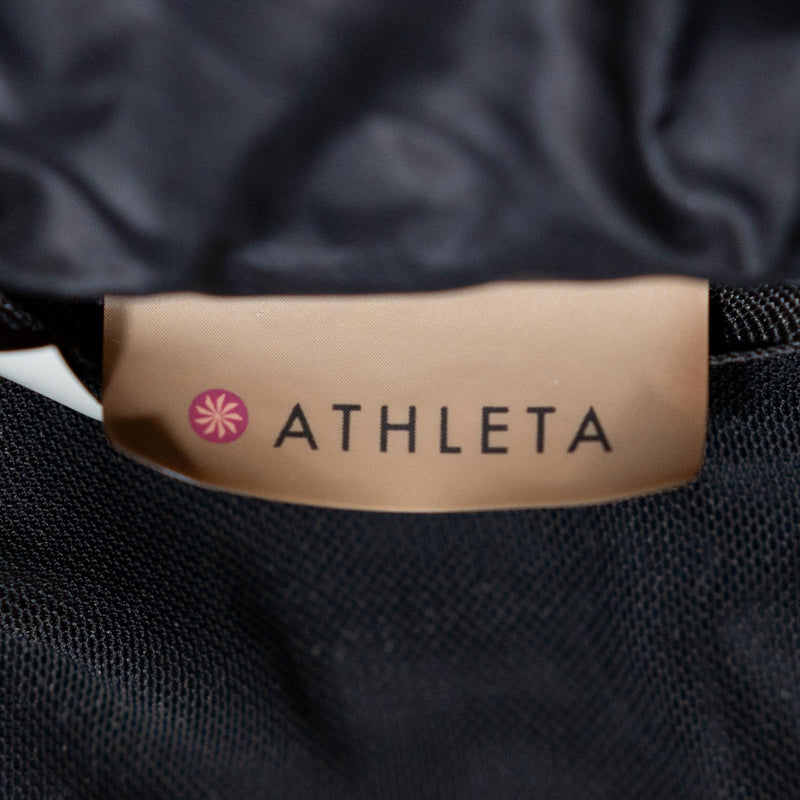 Athleta Women's Nylon Quilted Microfiber Fleece Full Zip Hooded Athletic Jacket