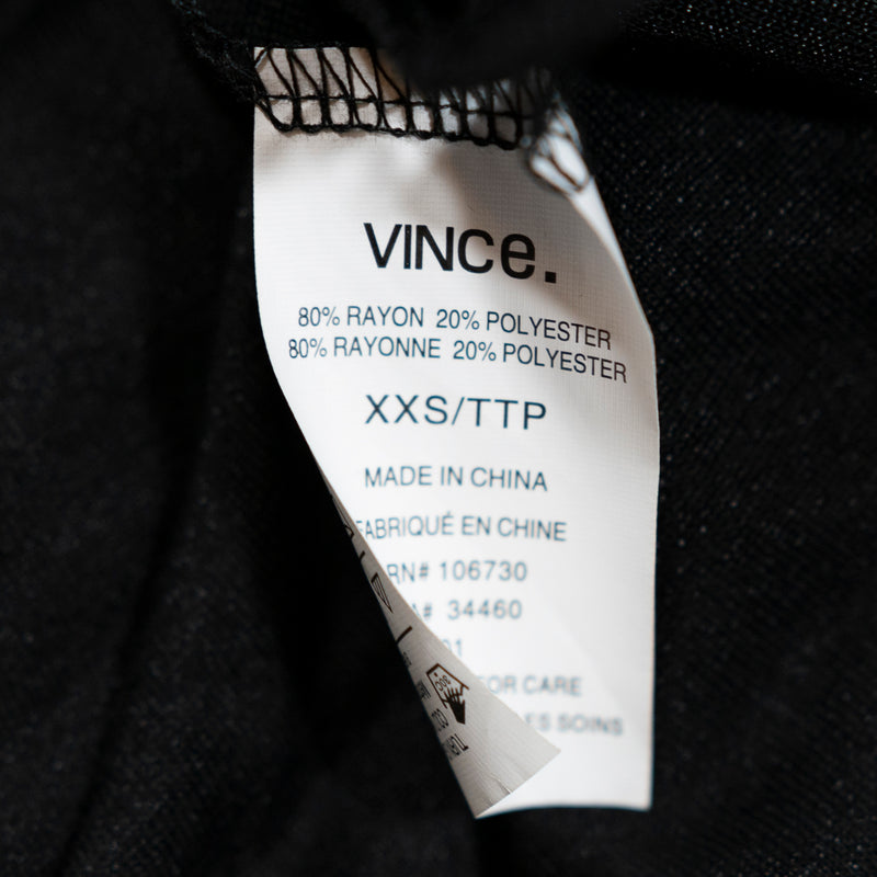 NEW Vince Ultra Soft Knit Stretch Crew Neck Short Sleeve Roll Tab Tee Shirt XXS