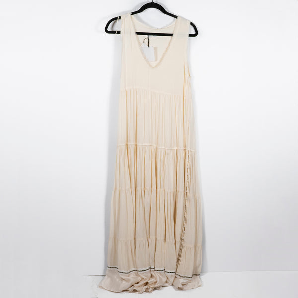 NEW Zara S/S 2023 Collection:13 Chiffon Tiered V Neck Sleeveless Maxi Dress XS