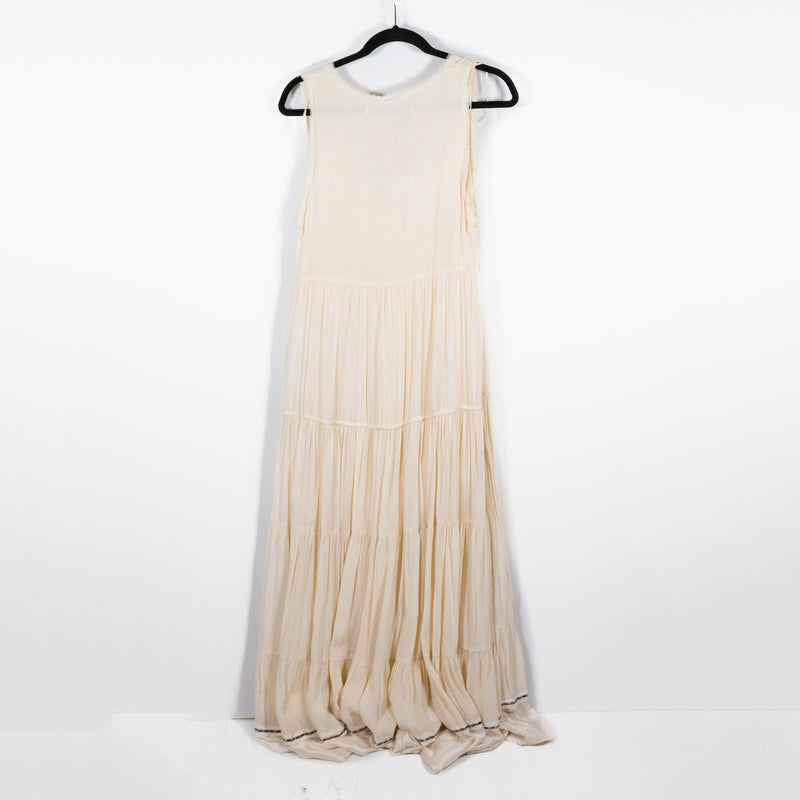 NEW Zara S/S 2023 Collection:13 Chiffon Tiered V Neck Sleeveless Maxi Dress XS