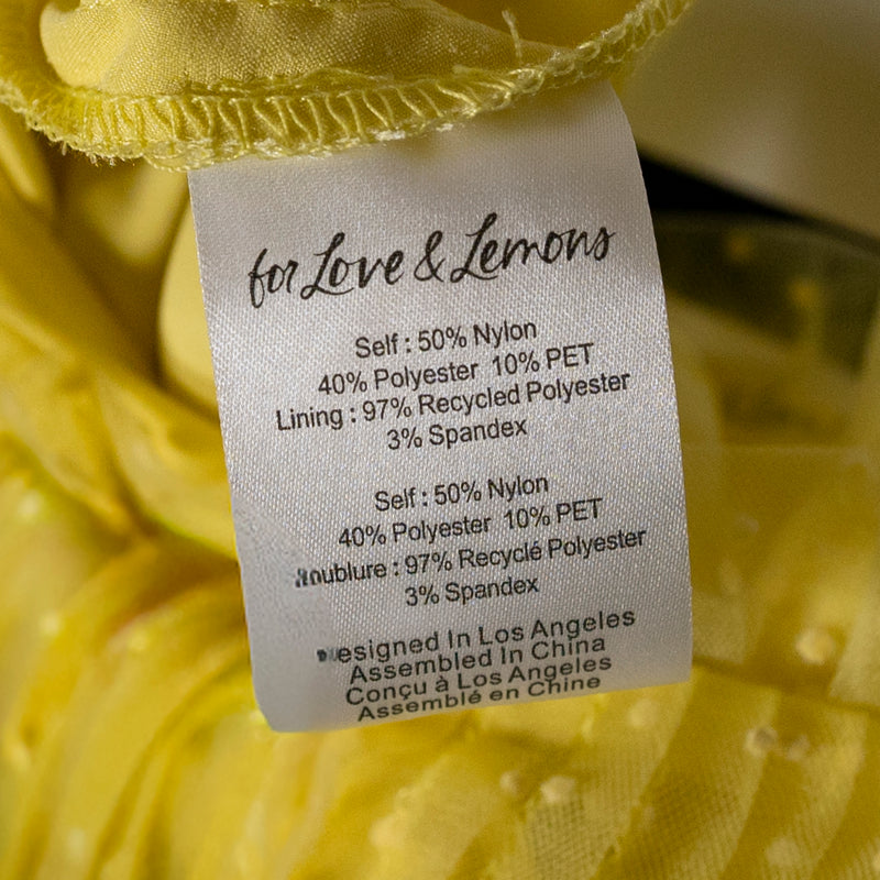 NEW For Love And Lemons Emma Semi Sheer Floral Flower Tulle Maxi Dress Yellow S