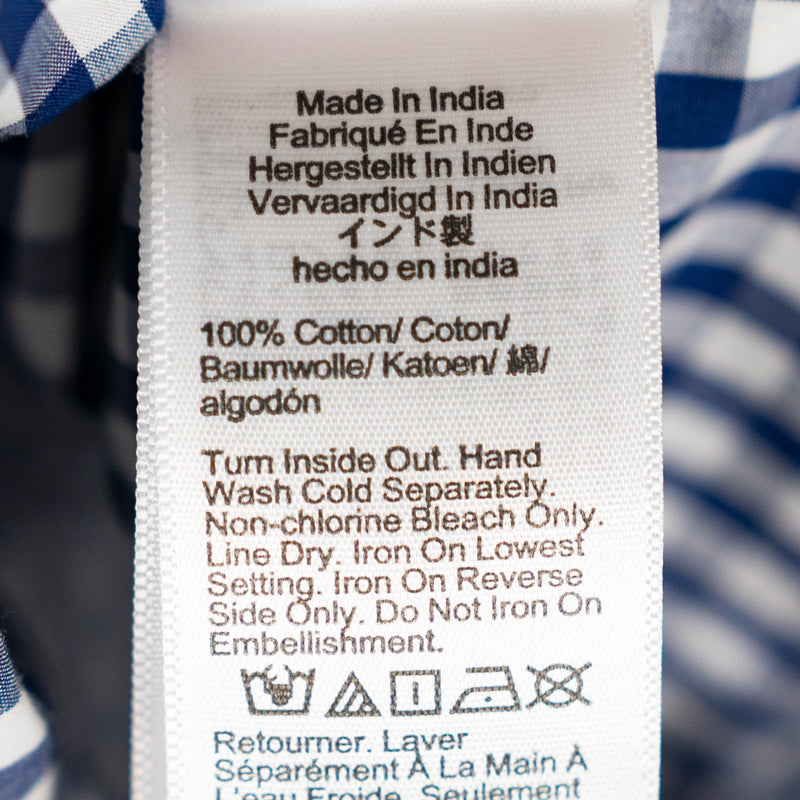 NEW J. Crew Collection Embellished Cotton Poplin Cropped Button-Up Shirt Gingham