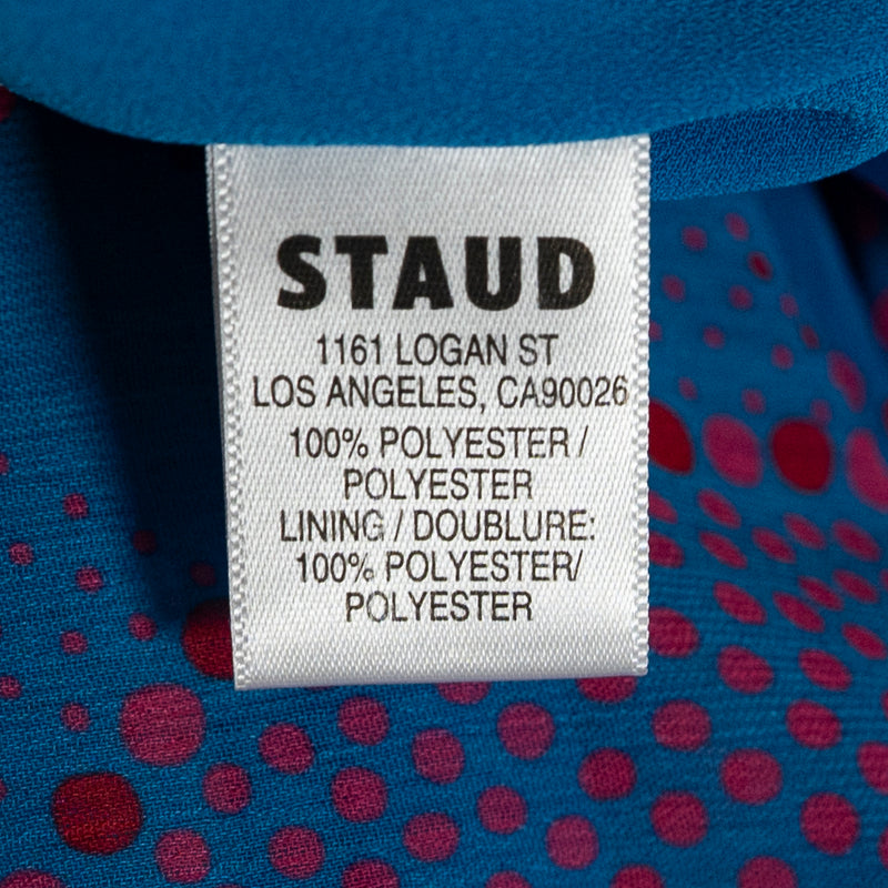 NEW Staud Ashlyn One-Shoulder Cut Out Chiffon Abstract Multi Print Maxi Dress 4