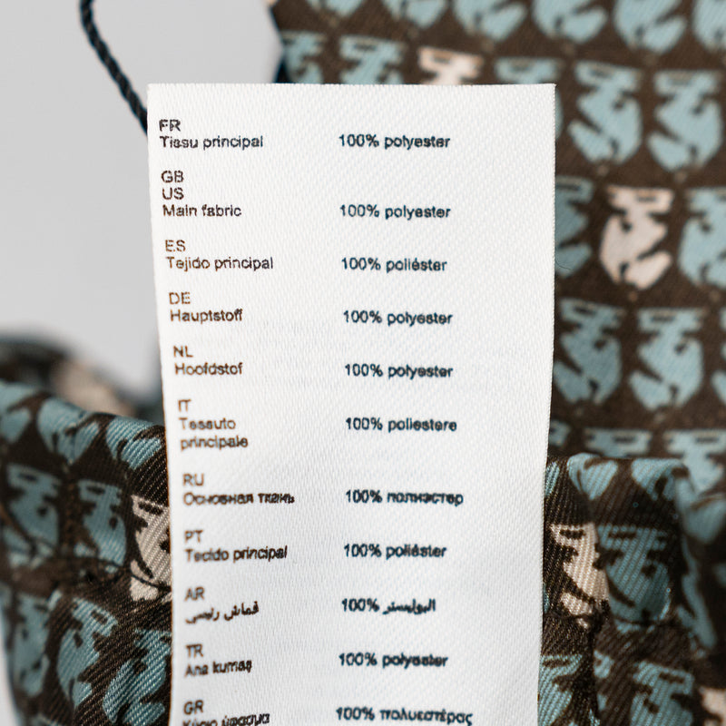 Claudie Pierlot Satin Floaty Wide Leg Mid Rise Small Horse Print Trousers Pants