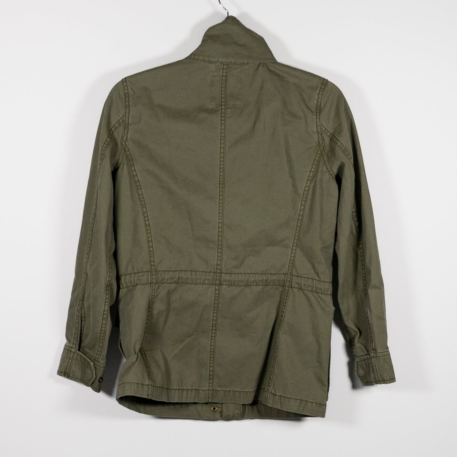 Madewell Women's Passage Cotton Poplin Zip Military Jacket Coat Desert Olive XS