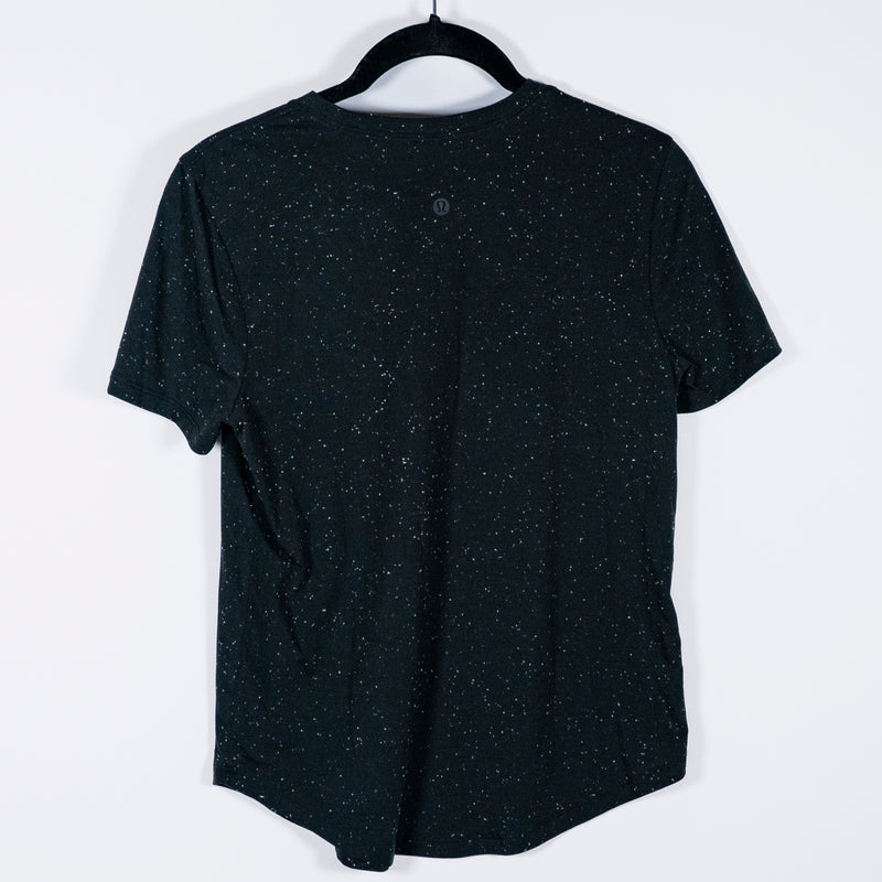 Lululemon Women's Love Crew Neck Short Sleeve Cotton Tee Shirt Black Splatter S