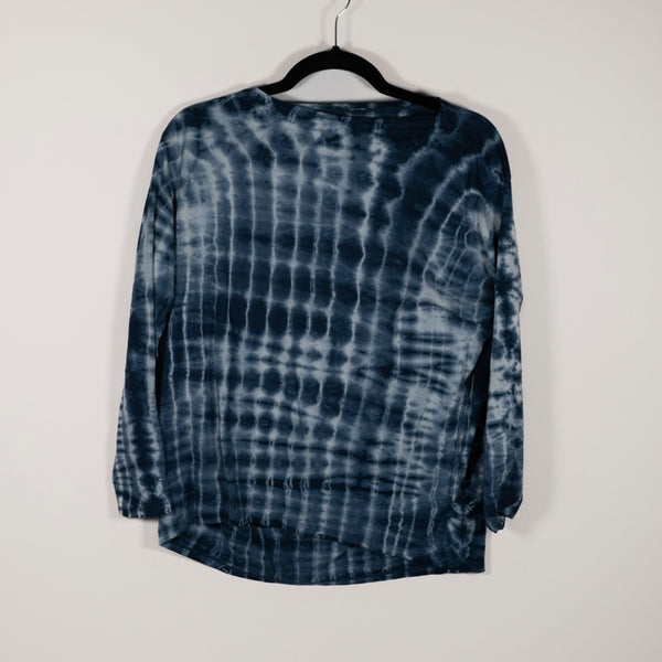 Lululemon Back In Action Long Sleeve Shirt Shibori Square Ocean Air True Navy S
