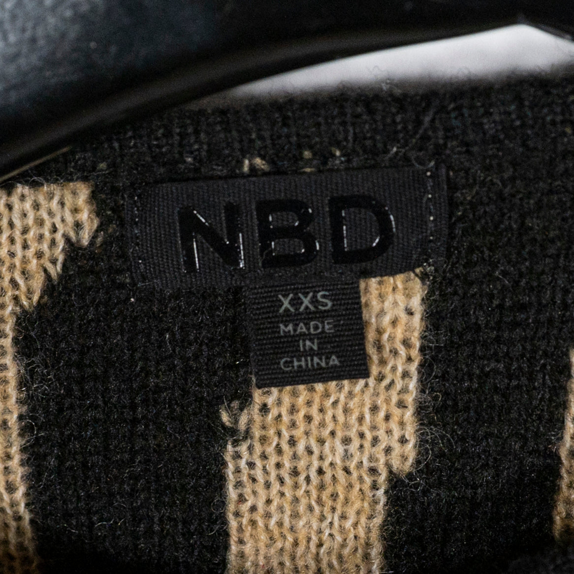 NBD Olivia Wool Blend Cut Out One Shoulder Zebra Animal Print Pattern Sweater