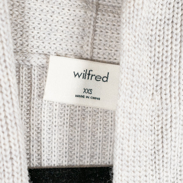 Wilfred Aritzia Olivie Wool Open Front Sleeveless Cardigan Sweater Gray XXS