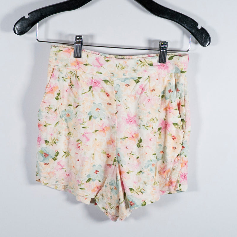 Abercrombie &amp; Fitch Linen Blend Pastel Floral Flower Print Pattern Mini Shorts