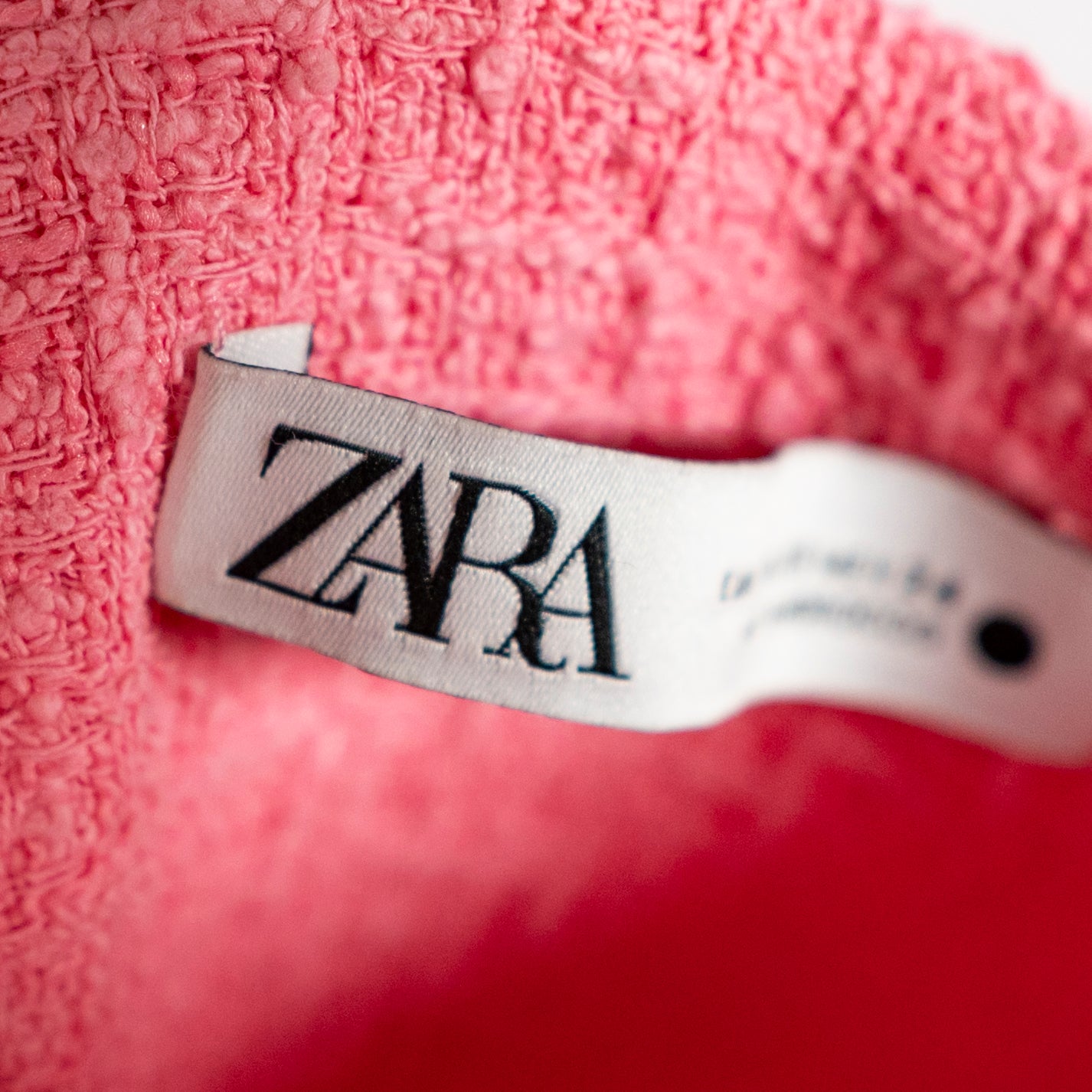 Zara Boucle Tweed Knit Textured Bustier Cropped Tank Top Solid Pink XS