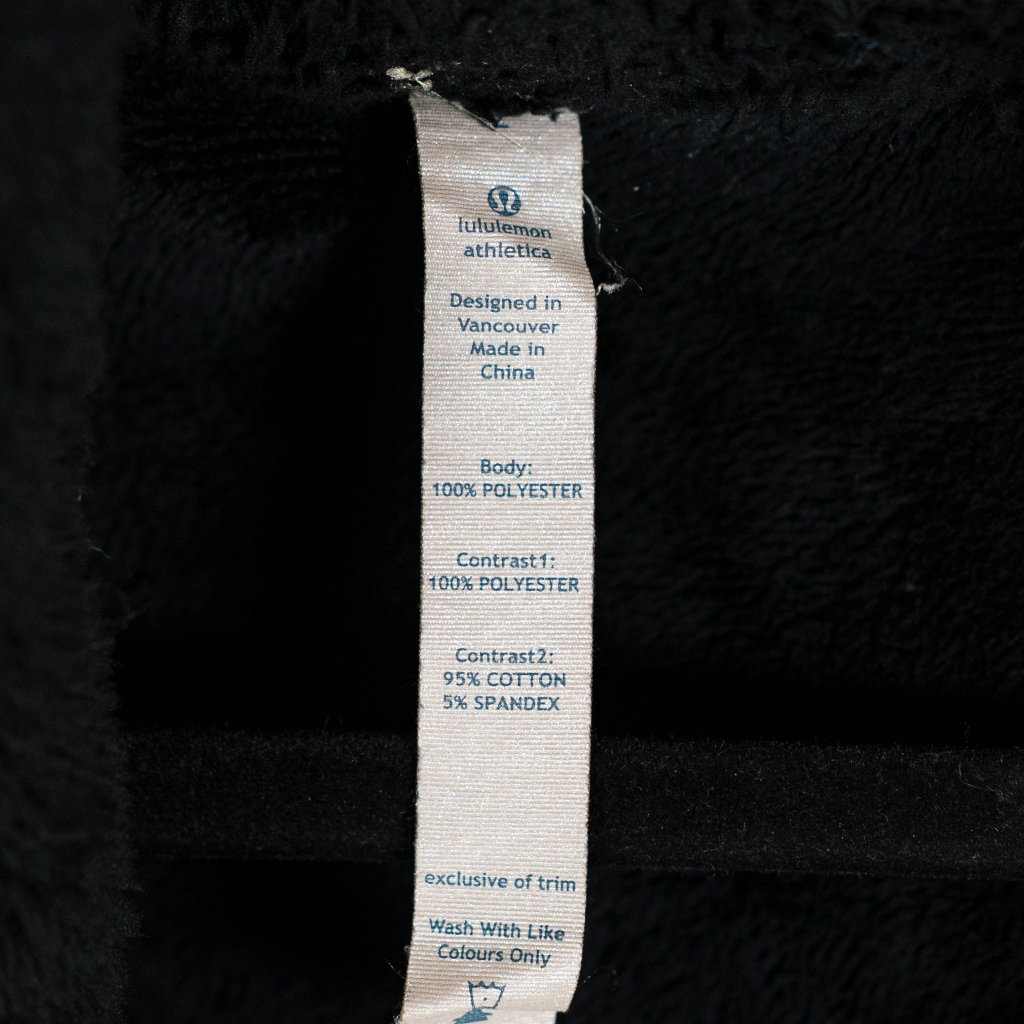 Lululemon Women's Off The Mat Fuzzy Cozy Full Zip Spread Collar Jacket Black 2