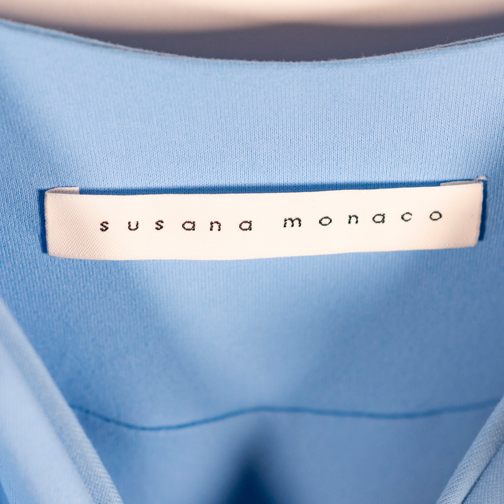 Susana Monaco Tie Tank Jersey Stretch Knit Mini Romper Freshwater Blue XS