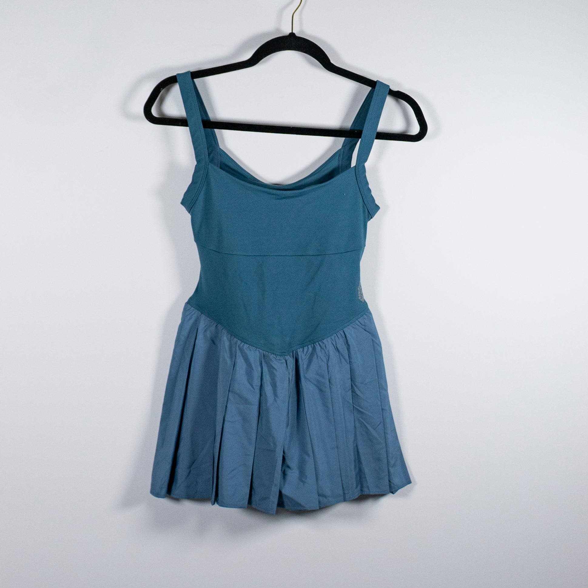 Free People FP Movement Swing Of Things Skortsie Mini Romper Athletic Dress Blue