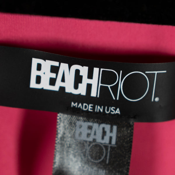 Beach Riot Sydney One Piece Prism Pink Sparkle Glitter Belted Swim Bathing Suit