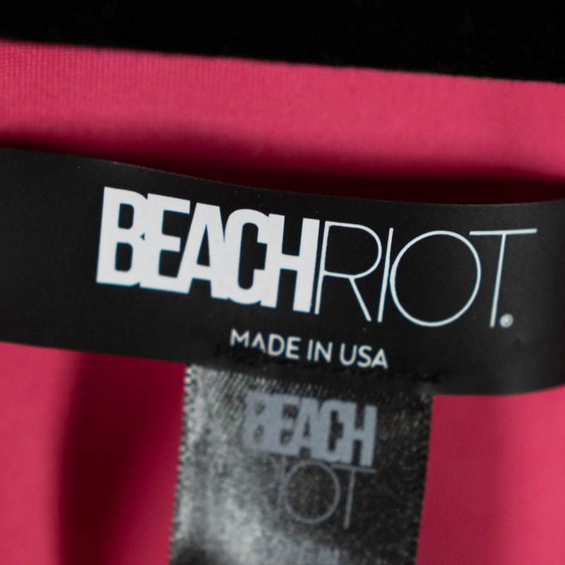 Beach Riot Sydney One Piece Prism Pink Sparkle Glitter Belted Swim Bathing Suit