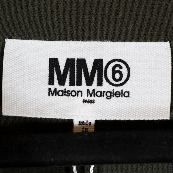 NEW Maison Margiela MM6 Crepe Draped Cowl Neck Short Sleeve Green Blouse Shirt