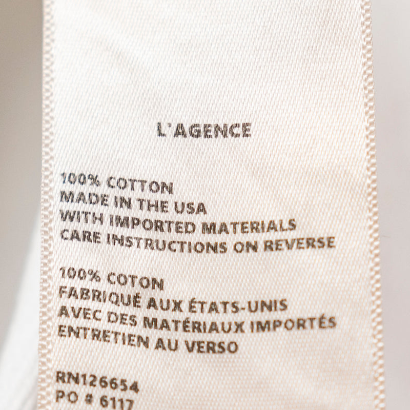 L'Agence Wayne Cotton Open Front Collared Crop Jacket Blazer White XS