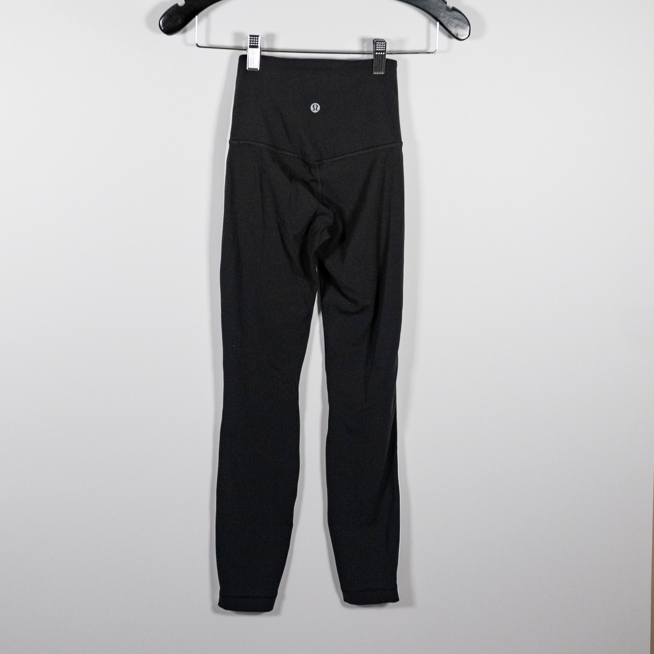 Lululemon Women's Align High Rise Side Stripe Tight Leggings 25" Black White 0