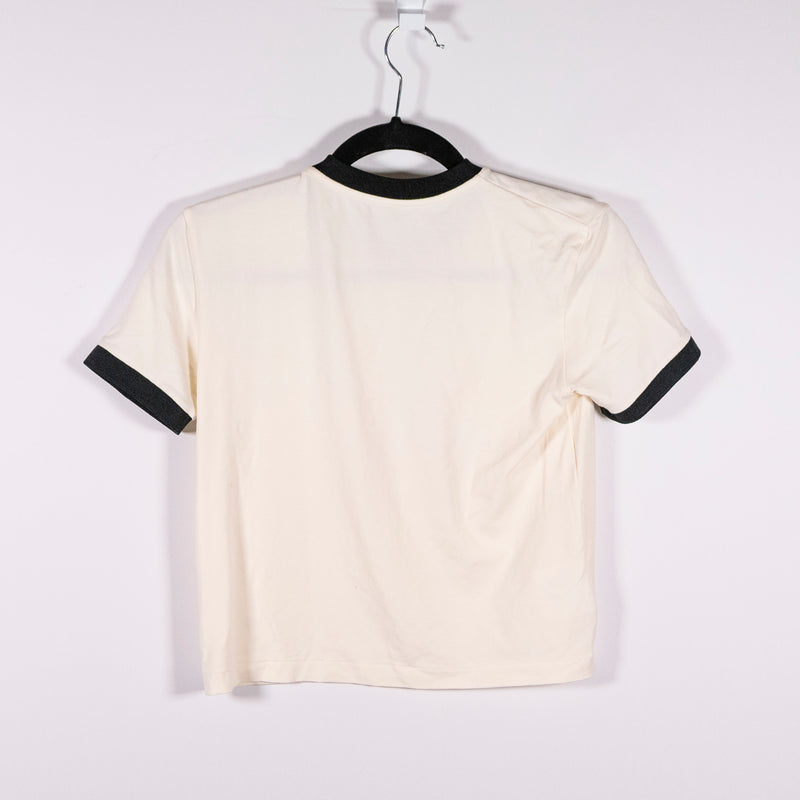 Miu Miu Jersey Knit Stretch Tennis Racquet Pickleball Club Graphic Tee Shirt Top