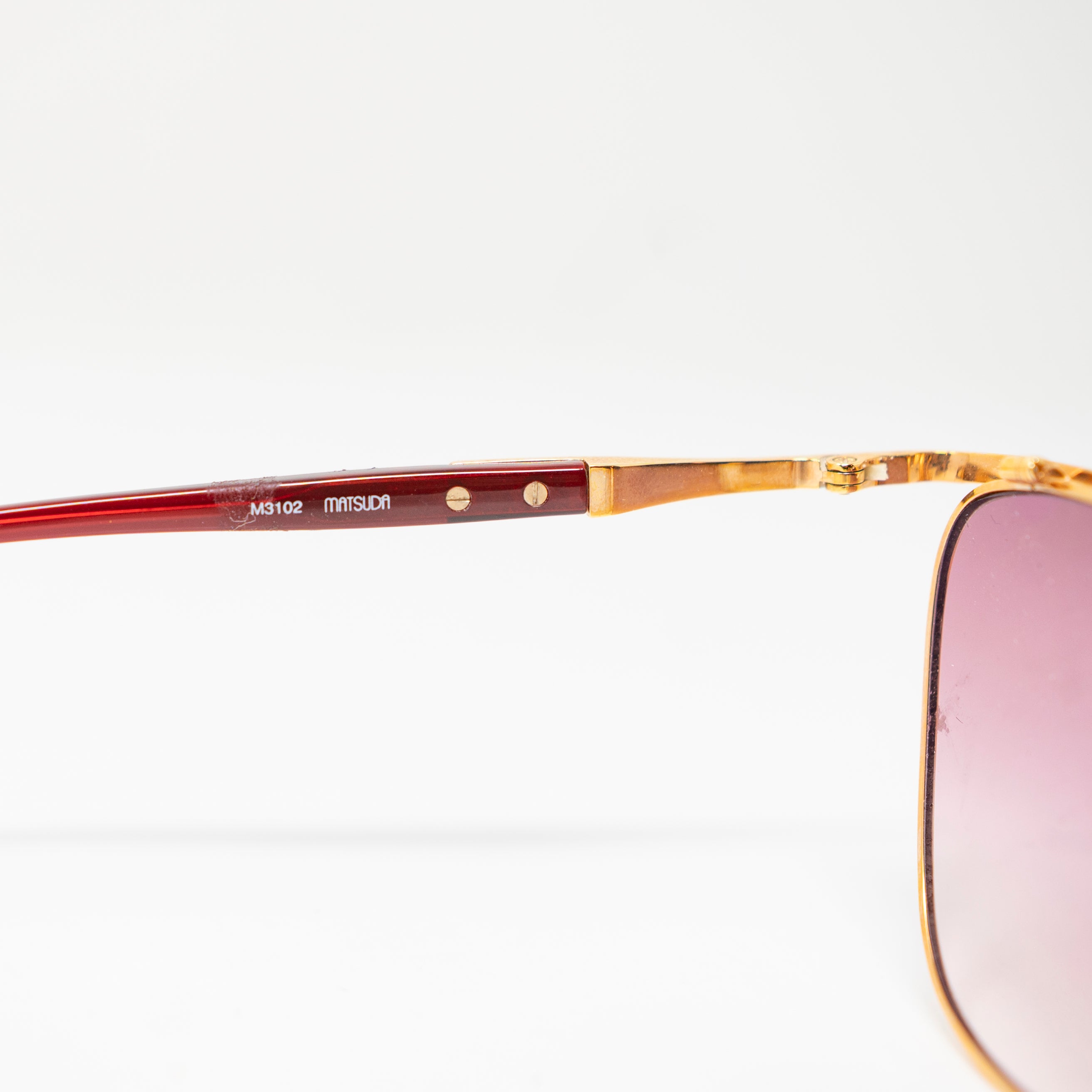 Matsuda Eyewear M3102 Cat Eye RG-BOR Rose Gold-Bordeaux Sunglasses