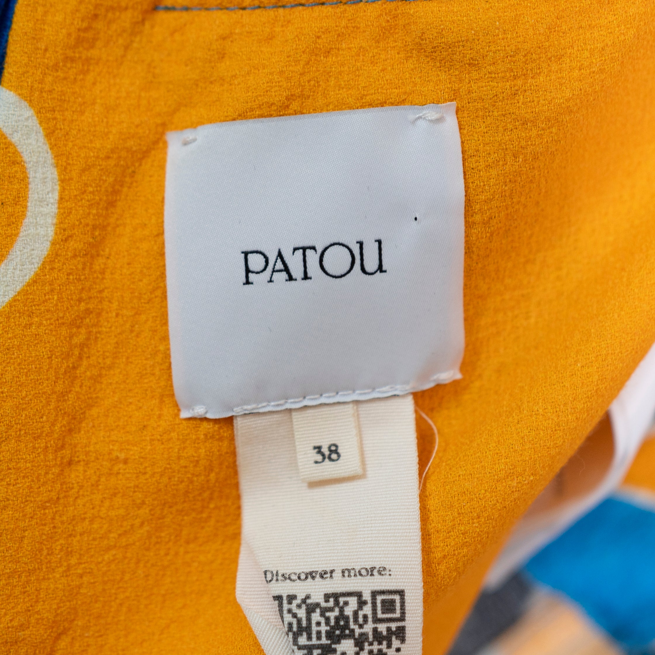 Patou Open Back In Printed Organic Stretch Seersucker Tapisserie Midi Dress 38